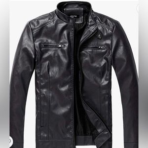 BNWT Mens Faux Leather Lightweight Moro Jacket
